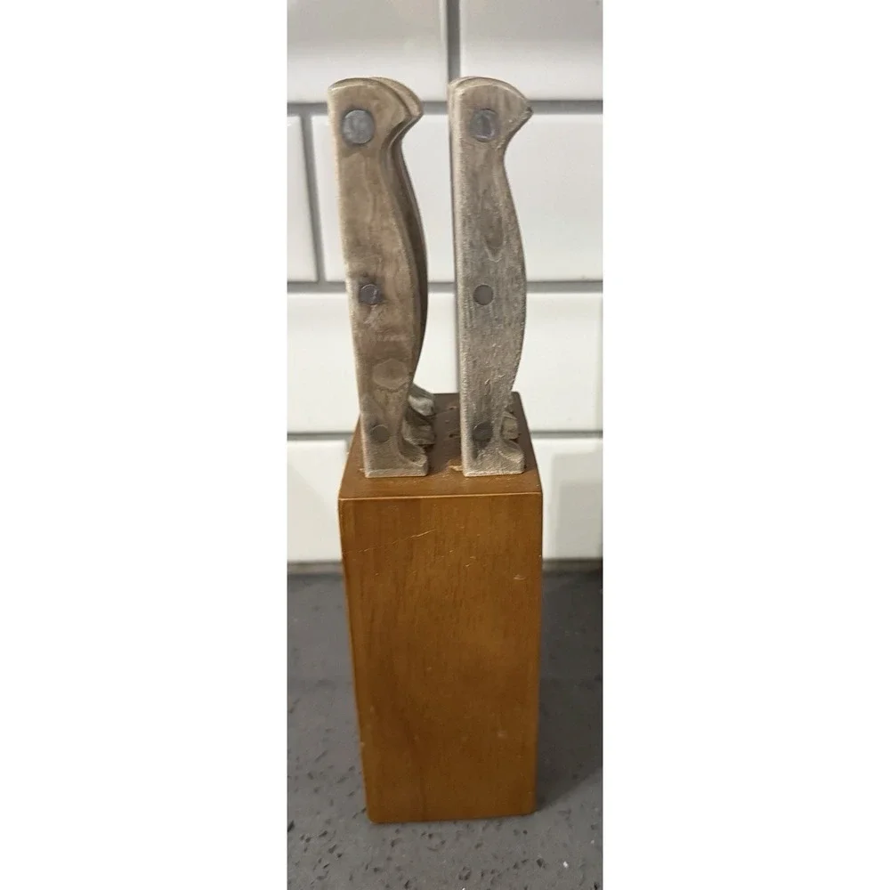 Vtg Chicago Cutlery Steak Knife Set of 6 Block Knives 25C22BN